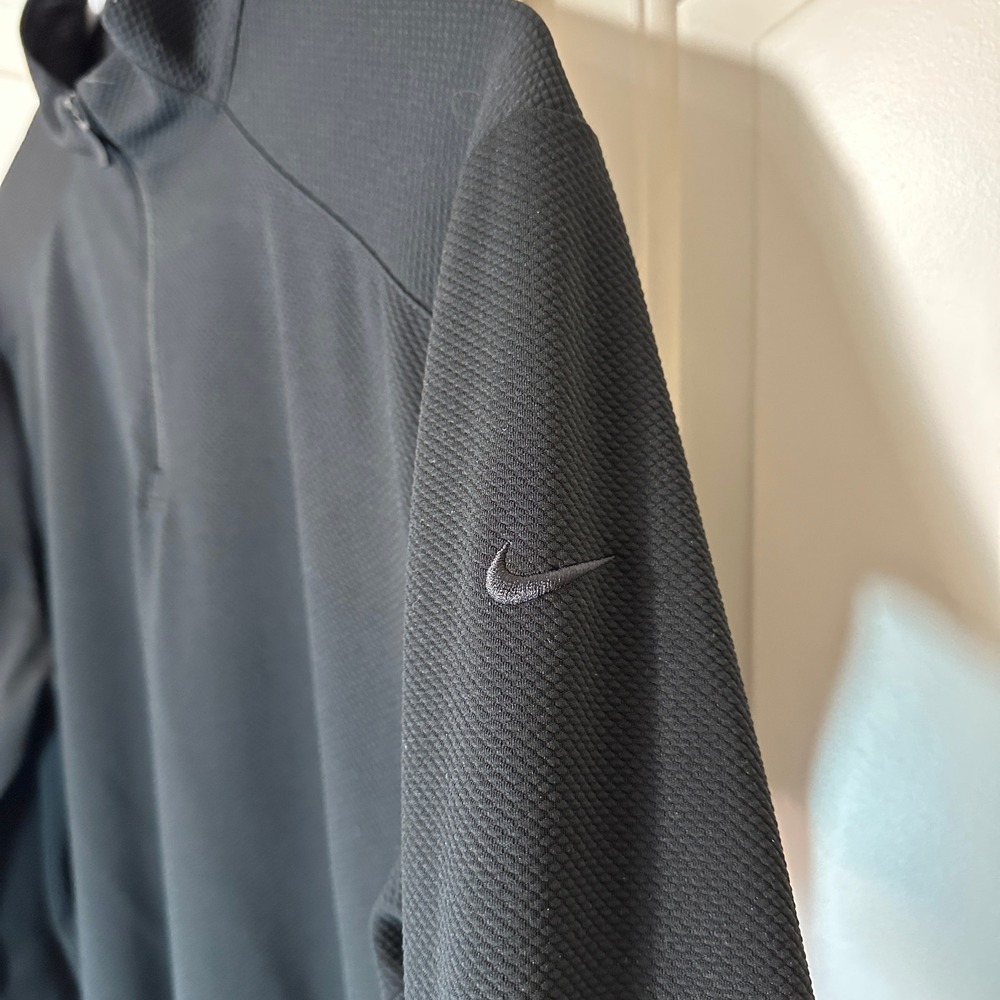 Nike Dri-FIT Pullover Domino's Logo Long‎ Sleeve Black UV Lightweight Knit XL - Picture 2 of 7